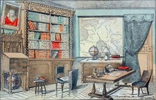 APPARTEMENT HAUSSMANNIEN : CABINET de TRAVAIL (BUREAU) - Planche couleur du 19e