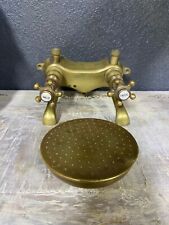 ancien robinet de baignoire en bronze ou laiton et pomme de douche cuivre