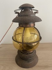 Lanterne ancienne / Lampe tempête Royalux Paris – H 26 cm – électrifiée