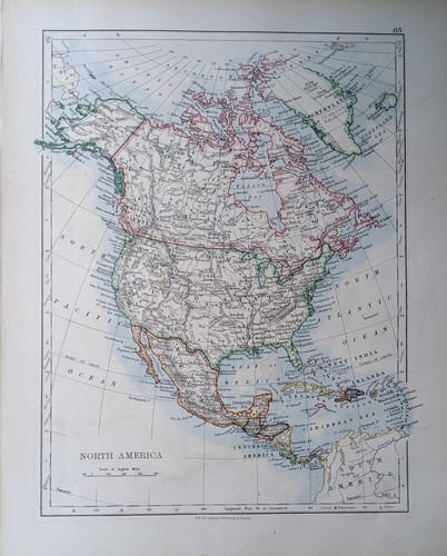 1897 ancien carte amérique - 1897, du