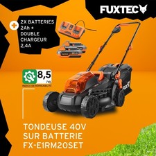 Tondeuse à gazon à batterie 40V (2x20V) FUXTEC E1RM20 2 batteries/chargeur