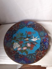 Grand plat émail - , cloisonné