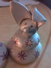 Bougeoir Figurine Lapin Argile