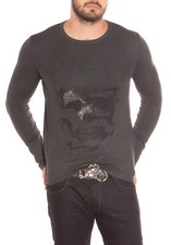 Men's Pull Crâne Disque Crew Cou Long Manche Stretch 6605