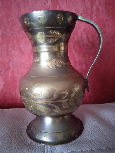 Pot cuivre laiton ouvragé - pot,