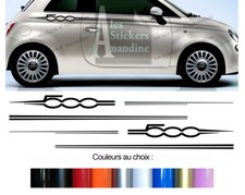 2 X BANDES LATERALES POUR FIAT 500 DECO SPORT AUTOCOLLANT STICKER BD430*