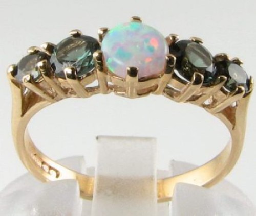 Bague art déco opale - 9k,