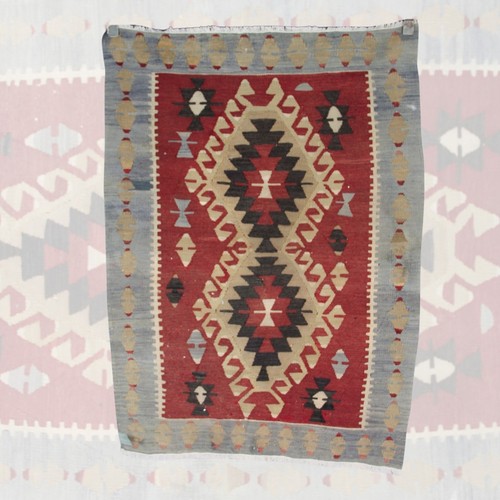 Kilim vintage rouge - , tissage