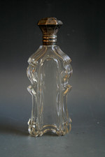 ANCIEN FLACON PARFUM EN VERRE DU XIXème siècle avec bouchon en argent