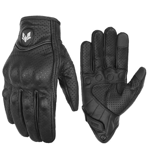 Gants moto cuir - de,
