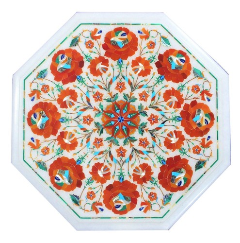 Marble inlay coffee table - 12",