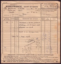 Facture " Manufrance " Saint
