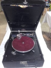 Gramophone marque Olotonal Pathé vintage à manivelle pour 78 tours