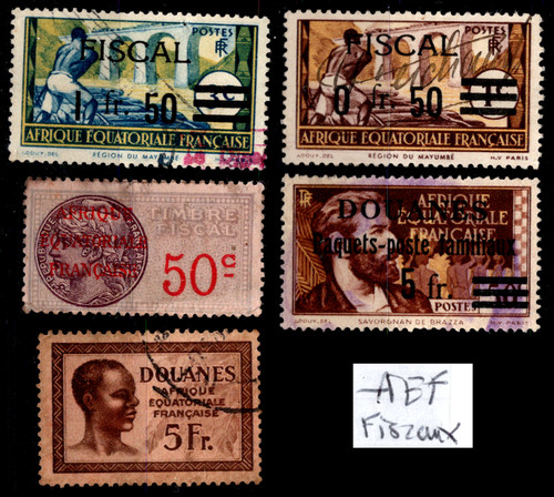 Afr equatoriale 5 timbres - equatoriale,