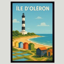 Affiche Poster mural ÎLE D’OLÉRON Taille A3 ou A4 Sans Cadre
