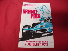 Dépliant Grand prix de France Formule 1 de 1972 Circuit De Charade Automobiles 