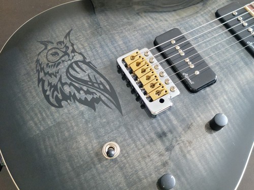 Guitar body owl bird design - guitar,