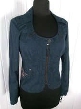 Vintage Veste blouson leger court 100% coton bleu COP COPINE Sena 38