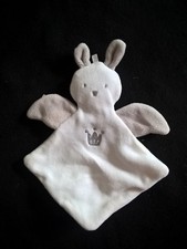 Doudou plat blanc ailes gris