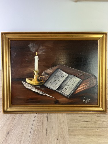 Splendide tableau marron huile - tableau,