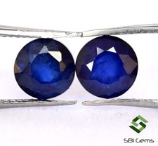 Saphir Naturel Bleu Rond Coupe Paire 6 MM 2.36 Cts Profond Tons Ample Gemmes