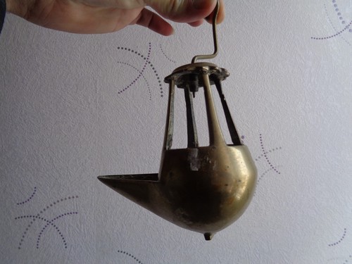 Lampe huile bronze laiton - a,