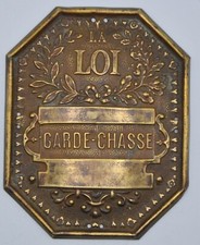 Garde-chasse - Plaque non