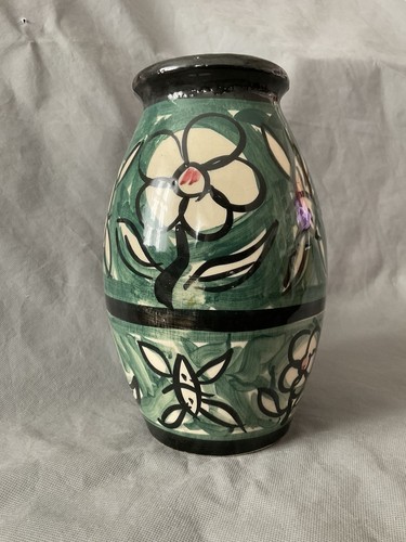 Vase faïence décor peint - en,