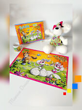 Lot Peluche Diddlina Robe Vert Rose Fleur Puzzle Et Mini Tasse Printemps - Diddl