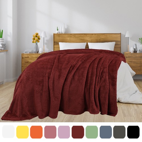 Plaid couverture sherpa toison - plaid,