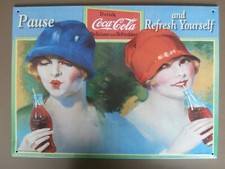 PLAQUE METAL PUBLICITAIRE COCA COLA PUB  40 x 30 cm