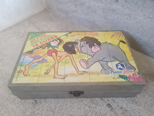VINTAGE / ancien  jeu de  15 cubes bois, France jouets, sujet Walt Disney
