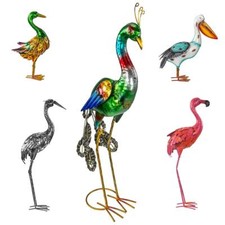 Figure de Jardin Métal Animaux Déco Intempéries Figurine Décorative Multicolore