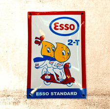 Plaque émaillée esso - esso, scooter