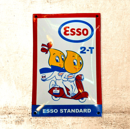 Plaque émaillée esso scooter - plaque,