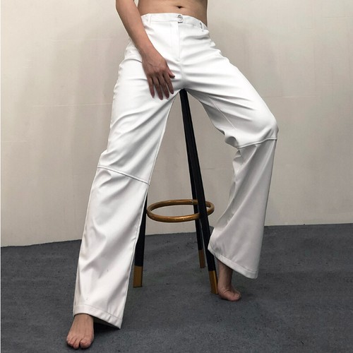 Hommes faux cuir droit - cuir, jambe