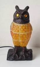 lampe table hibou chouette zoomorphe style tiffany sculpture art deco light