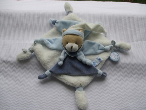Doudou ours blanc - , bleu