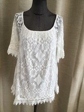 Très Belle Robe Dentelle Blanche Jane Wood 34/36 Tbr