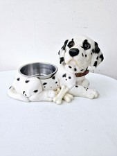 Gamelle Vintage Forme Dalmatien Chien Résine Inox 28 x 17 cm