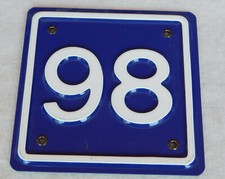 PLAQUE metal ADRESSE MURALE FACADE MAISON APPATEMENT numéro N°98 number RUE MUR