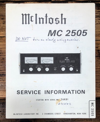 Mcintosh 2505 mc2505 - mc-2505,