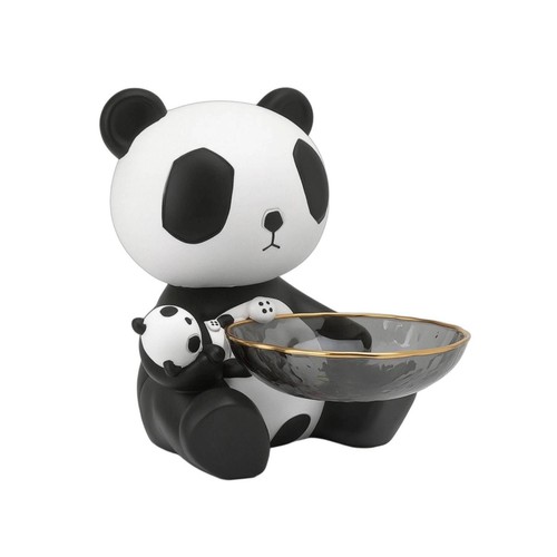 Statue panda avec plateau - de,
