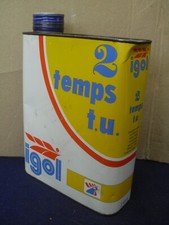 BIDON ANCIEN HUILE  GARAGE  "  IGOL  2 Temps   TU   "   ANNEES   60