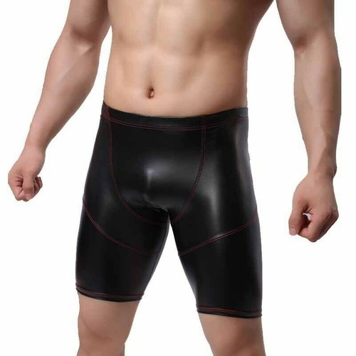Noir hommes collant simili - noir,