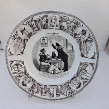 Ancienne Assiette Parlante Dans la marine Luneville Humoristique Dessert N3 
