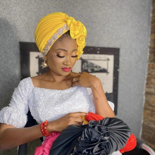 African women flower hijab - flower,