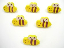 LOT 6 BOUTONS BOIS : abeille