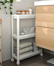 Étagère IKEA VESKEN, 54x18x71 cm cm, chariot de cuisine salle de bain blanc