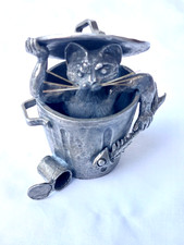 Sculpture CHAT dans une poubelle par MICHEL LAUDE Cat Gatto Katz Gato 猫 Neko